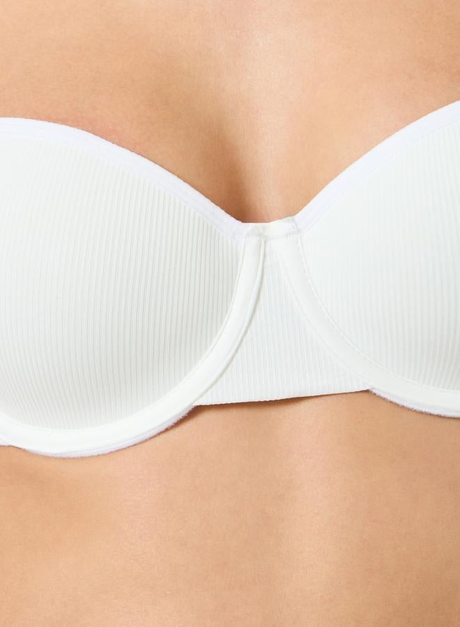 تايك تو حمالة صدر سادة بحشوة وأسلاك وقماش بارز - Image 3